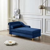 Modern Upholstery Chaise Lounge Chair with Storage Velvet W1097102814