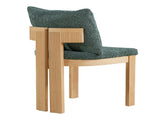 Indoor Boucle Dining Chair Set of 2, Rubber Wood Frame, Plush Green Boucle Seating, 250lbs Weight N779P379862G