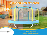 55-inch Trampoline for Kids Indoor & Outdoor Small Toddler Trampoline with Basketball Hoop 04726113