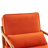 Oak Armrest Oak Upholstered Single Lounge Chair Indoor Lounge Chair Burnt Orange 61240828