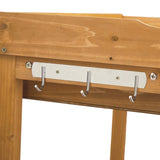 Outdoor Garden Potting Bench Table, Wooden Horticulture Planting Worstation with Metal Tabletop, 2 74289358