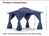8'x8' Patio Gazebo Outdoor Heavy Duty Party Tent Shelter With Double Roofs, Mosquito Nettings And 75714784