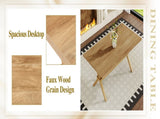71 * 35.4 inch wood MDF splicing desktop, light wood MDF splicing desktop, wood sprayed metal W1151P434795