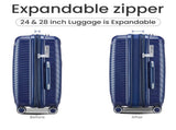 Luggage Sets 4 Piece, Expandable Lightweight Suitcase with 4 Double 360 Degrees Mute 10991167