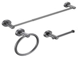 Bathroom Hardware Set, Thicken Space Aluminum 3 PCS Towel bar Set- Gun Grey 16-27 Inches Adjustable 10204461