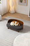 ZUN Scandinavian style Elevated Dog Bed Pet Sofa With Solid Wood legs and Bent Wood Back, cashmesh W794125965