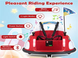 Red 5-Point Seat Belt Kids Bumper Car with Flashing Lights & Music, Safe 0.7-1.2 MPH Ride-On Toy for 52136886