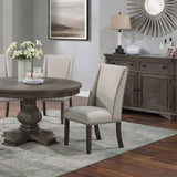 Traditional Formal 2pc Side Chairs Upholstered Wingback Design Oak Finish Dining Room Furniture B011P203558