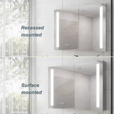 36 x 30 inch Medicine Cabinet with LED Vanity Mirror, Anti-Fog, Dimmable, Recessed or Surface Mount, W1738100836