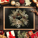 Christmas Wreath 20 Inch Christmas Door Decorations Wreath with Warm Lights 04301211