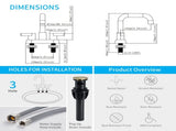 Bathroom Faucet 2 Handle 4 Inch Centerset Bathroom Sink Faucets 3 Hole with Pop Up Drain and Water 20967183