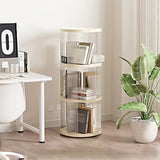 ZUN 360&deg; Rotating Bookshelf, Small Corner Bookcase with Small Footprint, 3 Tier Floor Standing 67954928