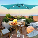 10 x 6.5t Rectangular Patio Solar LED Lighted Outdoor Umbrellas with Crank and Push Button Tilt for W65690317