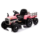 ZUN Ride on Tractor with Trailer,24V Battery Powered Electric Tractor Toy, 200w*2motor W1396P144516