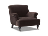 Eloise 30" Pleated Sock Arm Accent Armchair Deep Brown Performance Velvet B2719P387116