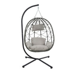 ZUN Egg Chair Stand Indoor Outdoor Swing Chair Patio Wicker Hanging Egg Chair Hanging Basket Chair 91056287