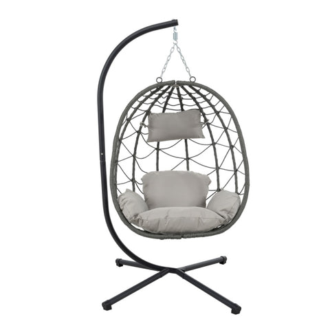 ZUN Egg Chair Stand Indoor Outdoor Swing Chair Patio Wicker Hanging Egg Chair Hanging Basket Chair 91056287