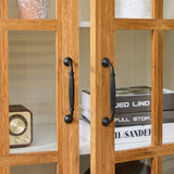 71.2'' Tall Display Cabinet with Glass Doors, Rustic Style China Cabinet, Curio Cabinet for N845P272501W