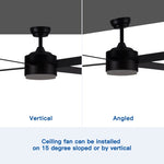 ZUN 44 In Intergrated LED Ceiling Fan with Black ABS Blade W136755947