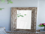 39x3.5x75" Full Length Rectangle Floor Mirror with Distressed Wood Frame W2078P154678