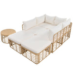 ZUN 7 Pieces Outdoor Patio Furniture, All-Weather Rattan Sectional Sofa Set with Thick Cushions and 82226098