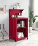 ZUN Red 3-Shelf Reception Desk B062P215480