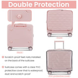 18" Carry On with Front Open Door &Laptop Interlayer, Hard Shell Suitcase Built-In TSA 08080314