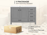 36" Gray Bathroom Vanity with Ceramic Sink Combo, Abundant Storage Cabinet -2 Soft close doors and 5 N729P183735E