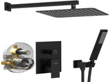 Male NPT Matte Black System, Faucet Set for Bathroom Fixtures with 12 Inch Rain 93928807