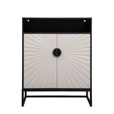 5-Tier Shoe Storage Cabinet, Wooden Shoe Cabinet with Doors Modern Shoe Organizer with Open Shelves W1321P151573