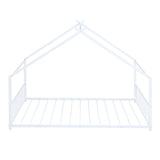 Full Size Metal House Bed, White MF305893AAK