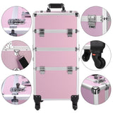 3 in 1 Aluminum Cosmetic Makeup Case Tattoo Box Pink 37002092