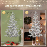 6ft Pine Tree Shape PE Material 80 Branches Green Flocking 550 Lights Warm White Two-color 8 Modes 10438348