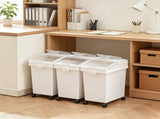 3-Pack 25L Large Rice Storage Container, Airtight Dog Food Dispenser Bin with Wheels & 3 Scoops, 15843585