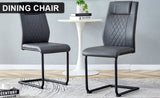 ZUN Modern dining chair with faux leather cushioned seats - dining chair with metal legs, suitable for W1151112877