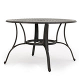 ZUN Outdoor Cast Aluminum Circular Dining Table, Bronze 59159.00