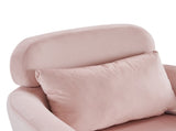 Half Disassembled Single Chair With Gold Feet And Pedals Flannelette Indoor Leisure Chair Pink 19870933
