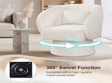 360&deg Swivel Barrel Chair - Plush UpholsteryLumbar Pillow, 400lbs Capacity, Beige 42001744