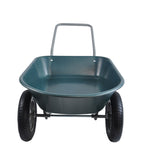 ZUN wheel barrow Two wheeled trolley for green garden 15 inch pneumatic wheel WB1001GN W22770787