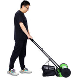 14-Inch 5-Blade Push Reel Lawn Mower with Grass Catcher, GREEN COLOR 66253221