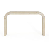 Mirod 52" Wood Console Table with Curved Edge, Natural Texture, Perfect for Entryways and Living N760P281360N