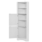 ZUN Tall Bathroom Corner Cabinet, Freestanding Storage Cabinet with Doors and Adjustable Shelves, MDF WF293800AAK