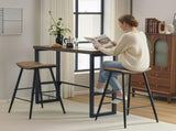 Bar Table and Chairs Set 1 Table 2 Chairs Gray 47.2"15.4"39.4" Curved Saddle Seat Bar Set 5cm 05869587