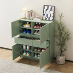 ZUN Green wooden storage cabinet with 4 doors and 2 drawers 44718307