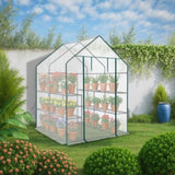 Mini Walk-in Greenhouse with PE Cover, 8-Shelf Indoor Outdoor Plant Gardening Green House for Garden 36309450