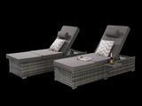 Outdoor Chaise Lounge Chair Set of 2 with Storage Patio Pool Chairs Tanning Lounges for W874P266307