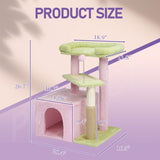 27.5in Cat Tree, Multi-level Cat Tower with Cat Scratching Post and Pad, Cozy Cat Condo, Padded Top 73326498