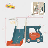 ZUN Kids Slide with Bus Play Structure, Freestanding Bus Toy with Slide for Toddlers, Bus Slide Set with PP299289AAJ