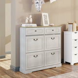 Shoe Storage Cabinet with 2 Drawers, 4 Flip Drawers, Freestanding Shoe Cabinet Organizer with W1120P290633