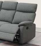 Gray Color Burlap Fabric Recliner Motion Sofa 1pc Couch Manual Motion Sofa Living Room Furniture B011133821